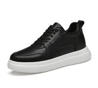 2026 Zapatillas Hombre Zapatos con Elevadores Hombre 6/8/10 cm Unisex Altura Ajustable Zapatos Casual con Elevadores Antideslizantes Transpirables Zapatillas con Elevadores Zapatos con Cordones, Negro