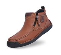 2026 Zapatos casuales para hombre como zapatillas altas con suela plana para la comodidad diaria elegantes atuendos diarios cada temporada, marrón, 44 EU