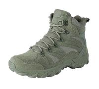 2026 - Zapatos de hombre de ajuste ancho para escalar, senderismo, botas chukka gruesas, piel de gamuza, días lluviosos, caminatas por la ciudad, vaquero occidental, tacón de bloque, Green, 40 2/3 EU