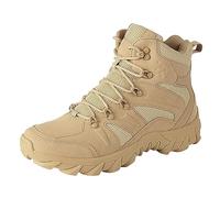 2026 - Zapatos de hombre de ajuste ancho para escalar, senderismo, botas chukka gruesas, piel de gamuza, días lluviosos, caminatas por la ciudad, vaquero occidental, tacón de bloque, beige, 39 2/3 EU