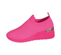 2026 Zapatos de Mujer con Suela Gruesa Color Sólido Aumento De La Transpirabilidad Zapatos Casuales De Gran Talla Vuelo Tejidos Ligeros, Rosa intenso., 40 EU