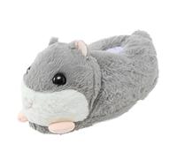 2026 Zapatos de mujer Suela Suave Cálido Hogar Algodón Hamster Bolsa de Moda de Felpa Algodón, gris, Talla única