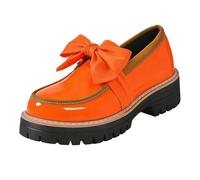 2026 Zapatos Mujer Mocasines elegantes e informales con suela de plataforma de lazo para un uso diario cómodo y elegante, naranja, 40 EU