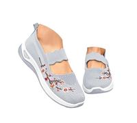 2026 Zapatos Ortopédicos Mujer Verano con Malla Zapatillas Comodos Ligeros sin Cordones Deporte Zapatillas Ortopédicas de Plataforma Transpirables Antideslizantes Soporte de Arco Sandalias Caminar