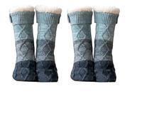 2026New Knitted Thick Slipper Home Socks,Women's Winter Non Slip Super Soft Warm Cozy,Women's Knitted Home Socks,Women's Knitted Thick Non-Slip Socks,Anti-Slip and Warm, Unisex (2PCS-E,Talla única)