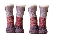 2026New Knitted Thick Slipper Home Socks,Women's Winter Non Slip Super Soft Warm Cozy,Women's Knitted Home Socks,Women's Knitted Thick Non-Slip Socks,Anti-Slip and Warm, Unisex (2PCS-D,Talla única)