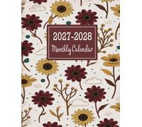 2027-2028 Monthly Calendar: 2 Years From January 2027 to December 2028 with Holidays & Inspirational Quotes, Large Size 8.5x11, Floral Design