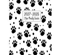 2027-2028 Monthly Calendar: 2 Years from January 2027 to December 2028 with Inspirational Quotes and Holidays, Large Size 8.5x11, Paw Dog Cover