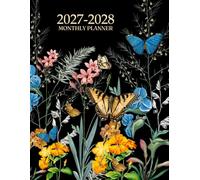 2027-2028 Monthly Planner: 2 Year From January 2027 to December 2028 with Holidays | Vintage Botanical and Butterfly Cover