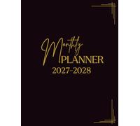 2027-2028 Monthly Planner 2 years: 24 Months, January 2027 to December 2028, 2-Year Calendar, 8.5x11 inches, |Theme: Simple Gold and Black Cover |