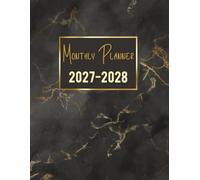 2027-2028 Monthly Planner 2 years: 24 Months, January 2027 to December 2028, 2-Year Calendar, 8.5x11 inches, |Theme: Gold and Black |