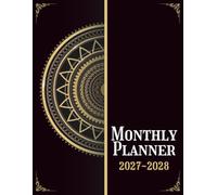 2027-2028 Monthly Planner 2 years: 24 Months, January 2027 to December 2028, 2-Year Calendar, 8.5x11 inches, |Theme: Simple Black and Gold |