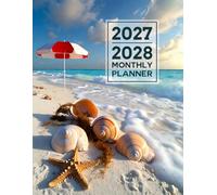 2027-2028 Monthly Planner: Two Year 2027 to 2028 Calendar for Men Women Provides 8.5 X 11 Featuring Holidays and Inspirational Quotes from Jan to Dec Beach Theme