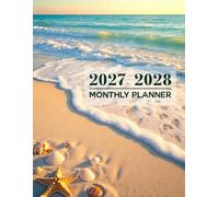 2027-2028 Monthly Planner: Two Year 2027 to 2028 Calendar Presents 24 Months from January to December in This 8.5 X 11 Large Beach Theme with Holidays