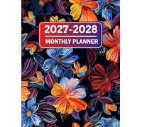 2027-2028 Monthly Planner: Two Year Calendar Schedule from January 2027 to December 2028 with Holidays and Motivational Quotes floral cover