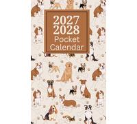 2027-2028 Pocket Calendar: 2 year Pocket Planner From January 2027 to December 2028 with Holidays | Dogs pattern cover