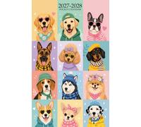 2027-2028 Pocket Calendar for Purse: 2 Year Small Size Monthly Planner from January 2027 to December 2028 | Cute Dog Faces Cover