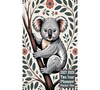 2027-2028 Two Year Planner Pocket Size: Koala Animal with Scandinavian design Themed Cover 2 Page Spreads With Monthly Calendar Grids 24 Months Organizer Notes