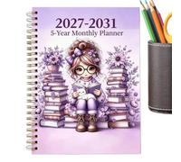 2027-2031 Monthly Planner - Calendario de 5 años planificador mensual | 145 Pages Reading Theme Cover Notebook for Teacher and Student, 5 Year Planner with Monthly Tabs Design, 60 Month Goal