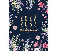 2027-2033 Monthly Planner 7 years: 84 Months, January 2027 to December 2033, 7-Year Calendar, 8.5x11 inches, |Theme: Blue Cover with Flowers |