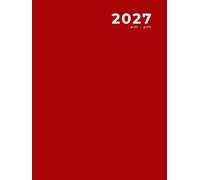 2027, am-pm: Large Diary / Daily Planner and Appointment Book, Red