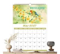 2027 Bird Wall Calendar Monthly Calendar Floral Home Decor