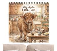 2027 Calendar Cute Rustic Funny Hangable Cow Wall Art Planner