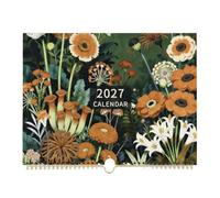 2027 Calendar Wall Jan-Dec 2027 Flral Spiral Binding Daily Sch Large Block