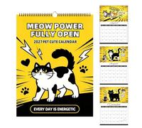 2027 Calendario De Gato Y Gran Cuadrícula De Fechas Jan-Dic | Calendario Felino De 12 Meses Para Pisos, Salón, Estudio, Oficina, Escuela, Clase, Amantes De Gatitos