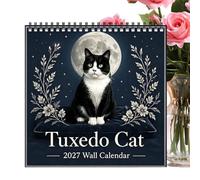2027 Cat Wall Calendar - Curl-Resistant Wall Calendar Cat 12-Month