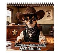 2027 Cowboy Dog Wall Calendar Western Monthly Thick Paper