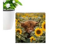 2027 Cows Calendar, 12-Month Spiral Writing Planner with Yearly Build,