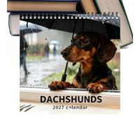 2027 Dachshund Wall Calendar Jan-Dec Dog Monthly Planner