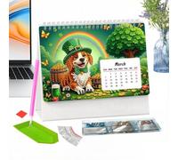 2027 DIY Desk Calendar - Paper And Rhinestone 19.5x7.4x17cm 265g 12 Month Desktop Planner Calendar Set With Instruction Sheet For Kids Adults Beginners - Craft Gift Kit