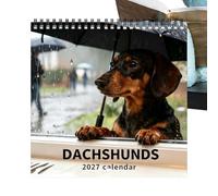 2027 Dog Calendar - Dachshund Monthly Wall Planner Twelve Months