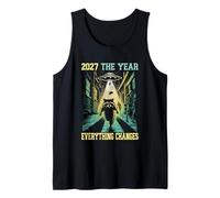 2027 El año en Que Todo Cambia el Humor Zombi Extraterrestre de Mapache Camiseta sin Mangas