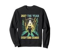 2027 El año en Que Todo Cambia el Humor Zombi Extraterrestre de Mapache Sudadera