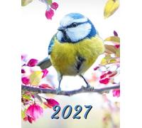 2027: Large Monthly Calendar Planner - Blue Tit Bird