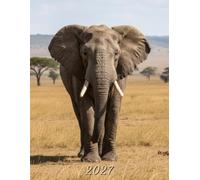 2027: Large Monthly Calendar Planner - Elephant On The African Savannah