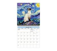 2027 Maine Coon Calendar - 12 Month Wall Planner, Whimsical Painted Cat Ill