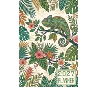 2027 Planner: Chameleon Reptile Animal themed Cover Daily Weekly Dairy Vision Board & Mission Pages Contacts Password Log Planning Pages Note To Do