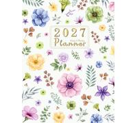2027 Planner: Weekly and Monthly Organizer 8.25x11 with Ivory Pastel Bloom Design, Habit Tracker Holiday Reminders 12 Months from January to December, Including 52 Weeks for Time Management