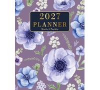 2027 Planner: Weekly and Monthly Organizer 8.5"x11" with Purple Velvet Botanical Design, Habit Tracker Holiday Reminders 12 Months from January to December, Including 52 Weeks for Time Management