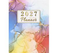 2027 Planner: Weekly and Monthly Organizer 8.5x11 with Golden Rainbow Aesthetic Design, Habit Tracker US Holidays 12 Months from January to December Including 52 Weeks for Time Management