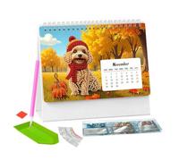 2027 Rhinestone Art Calendar - DIY Desk Planner, 12 Month Creative Crafting Kit, Animal Pattern Art Project, Home Desktop Decoration, Engaging Hobby Activity | For Adults