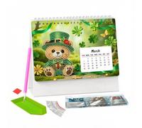 2027 Rhinestone Art Calendar - DIY Desk Planner, 12 Month Creative Crafting Kit, Animal Pattern Art Project, Home Desktop Decoration, Engaging Hobby Activity | For Adults