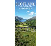 2027 Scotland Calendar: Scotland Appointments - Slim Wall Calendar - Hanging Calendar - Month to View - 12 Months - Wiro Bound