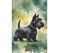 2027: Small Monthly Calendar Planner - Watercolor Scottish Terrier Dog