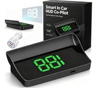 2027 Smart in Car Hud Co-Pilot, Smart Hud Display Parabrisas de coche con navegación GPS + Bds, pantalla KM/H, pantallas de velocidad Plug & Play para automóviles, camiones, verde