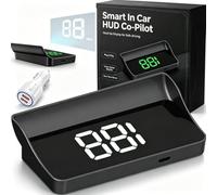 2027 Smart in Car Hud Co-Pilot, Smart Hud Display Parabrisas de coche con navegación GPS + Bds, pantalla Mph, pantallas de velocidad Plug & Play para automóviles, camiones, color blanco